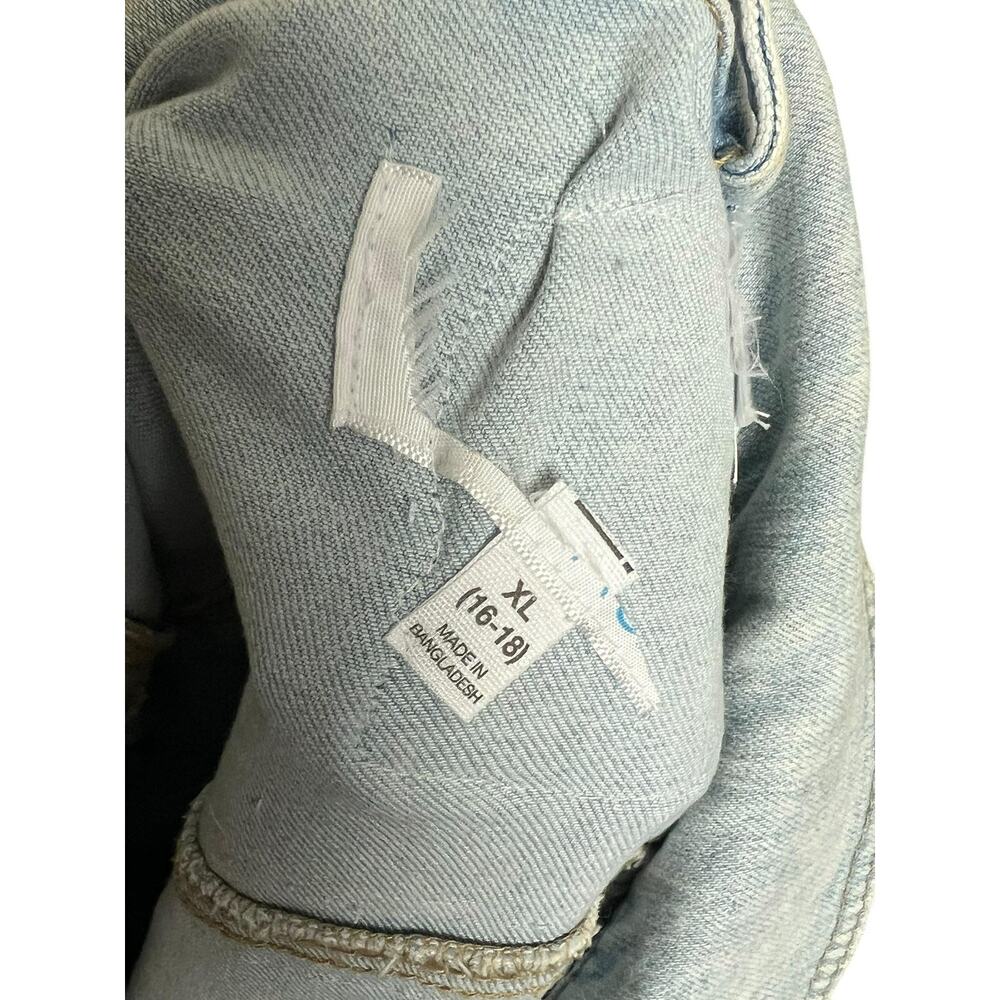OOAK Upcycled Billabong Denim Jacket Womens XL Surf Boho Lace Patchwork - Picture 10 of 12